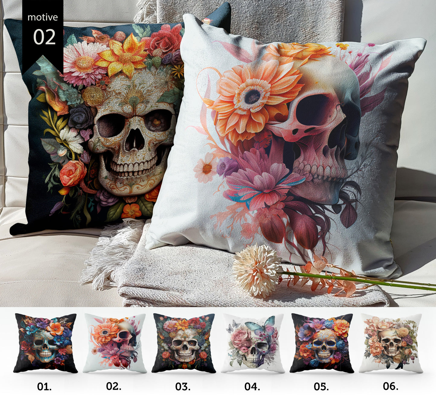Juego de fundas de cojín "Rock" • Art Gift • fundas de almohada exclusivas de diseño gótico barroco • diferentes tamaños