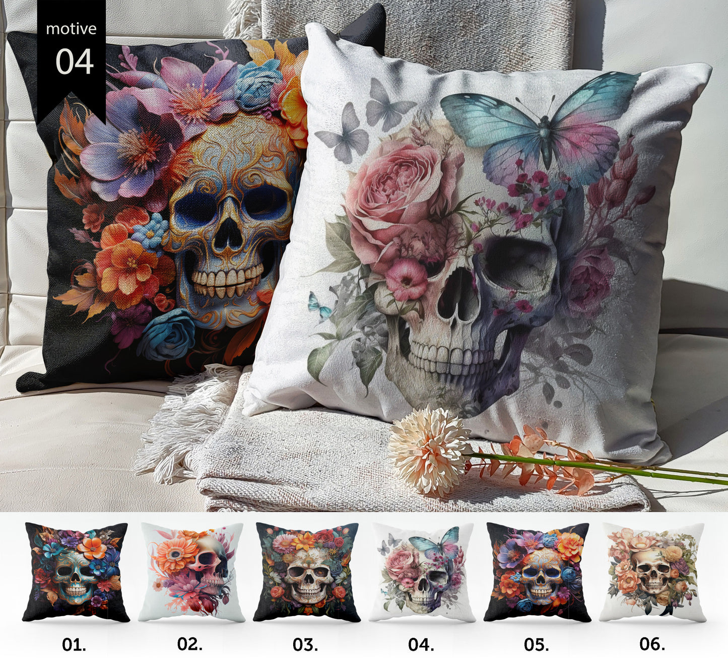 Juego de fundas de cojín "Rock" • Art Gift • fundas de almohada exclusivas de diseño gótico barroco • diferentes tamaños