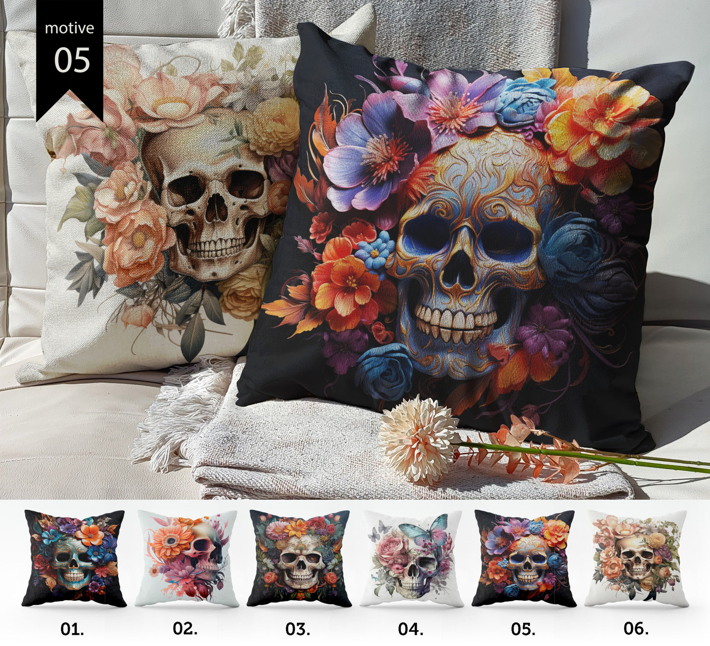 Juego de fundas de cojín "Rock" • Art Gift • fundas de almohada exclusivas de diseño gótico barroco • diferentes tamaños