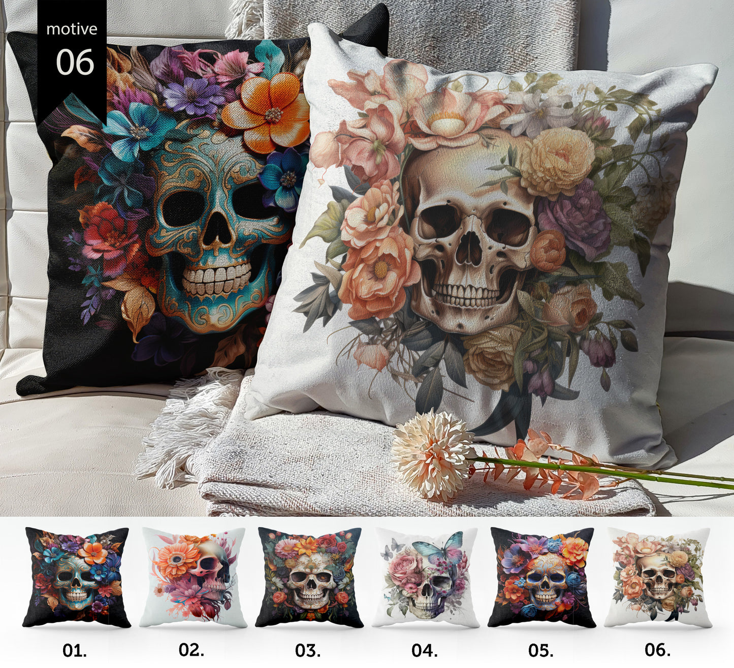 Juego de fundas de cojín "Rock" • Art Gift • fundas de almohada exclusivas de diseño gótico barroco • diferentes tamaños