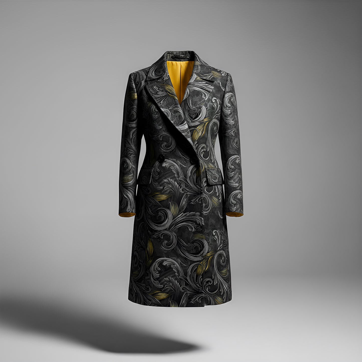 Golden Iris Noir — Luxury Seamless Pattern for Wallpaper, Textile & Apparel | Hand-painted Premium Design