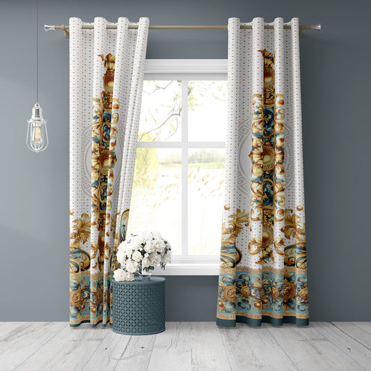Cortinas SET 2 PIEZAS "Jili" • 20% | 50% | 80% de apagón • conjunto romántico de diseño marino
