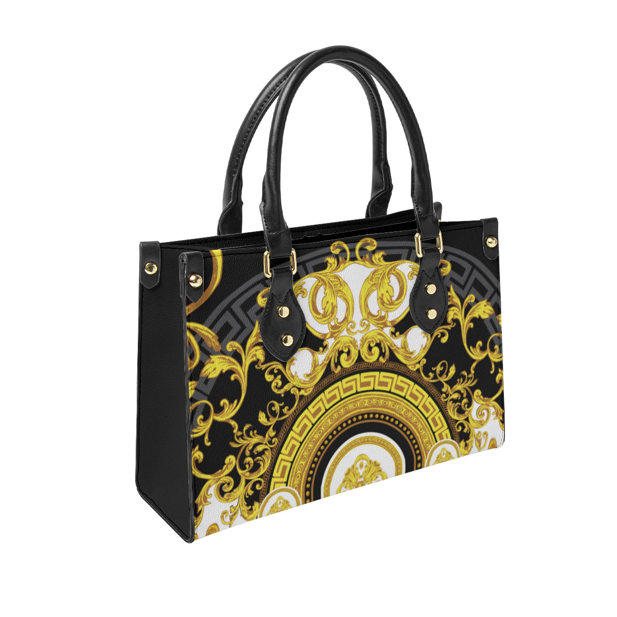 Bolso de mano para mujer con diseño barroco, pintura artística original, tejido de piel sintética