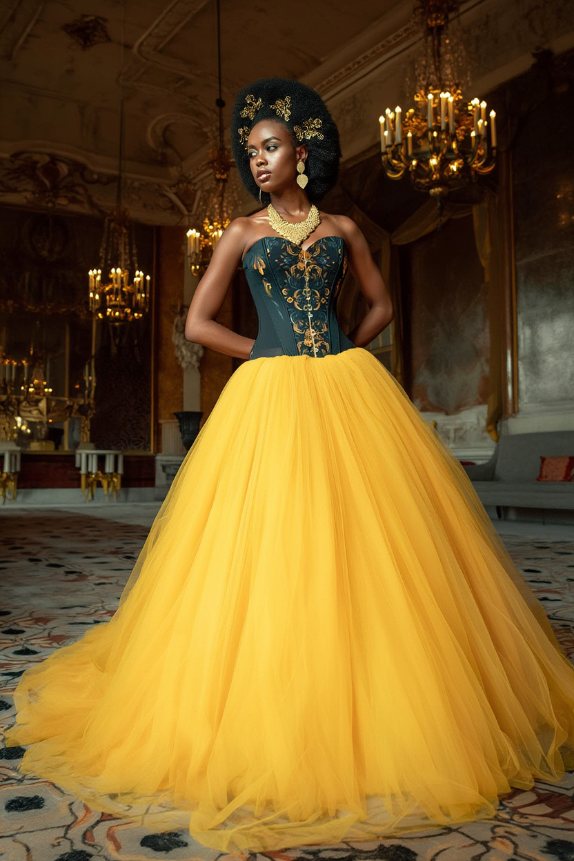 "Golden Iris" Luxury Art Corset • Full Bust & Slim Waist • Hand-painted baroque print, premium tailoring