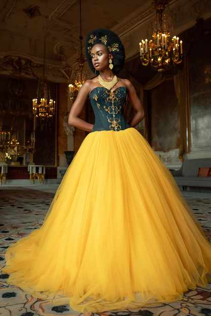 "Golden Iris" Luxury Art Corset • Full Bust & Slim Waist • Hand-painted baroque print, premium tailoring