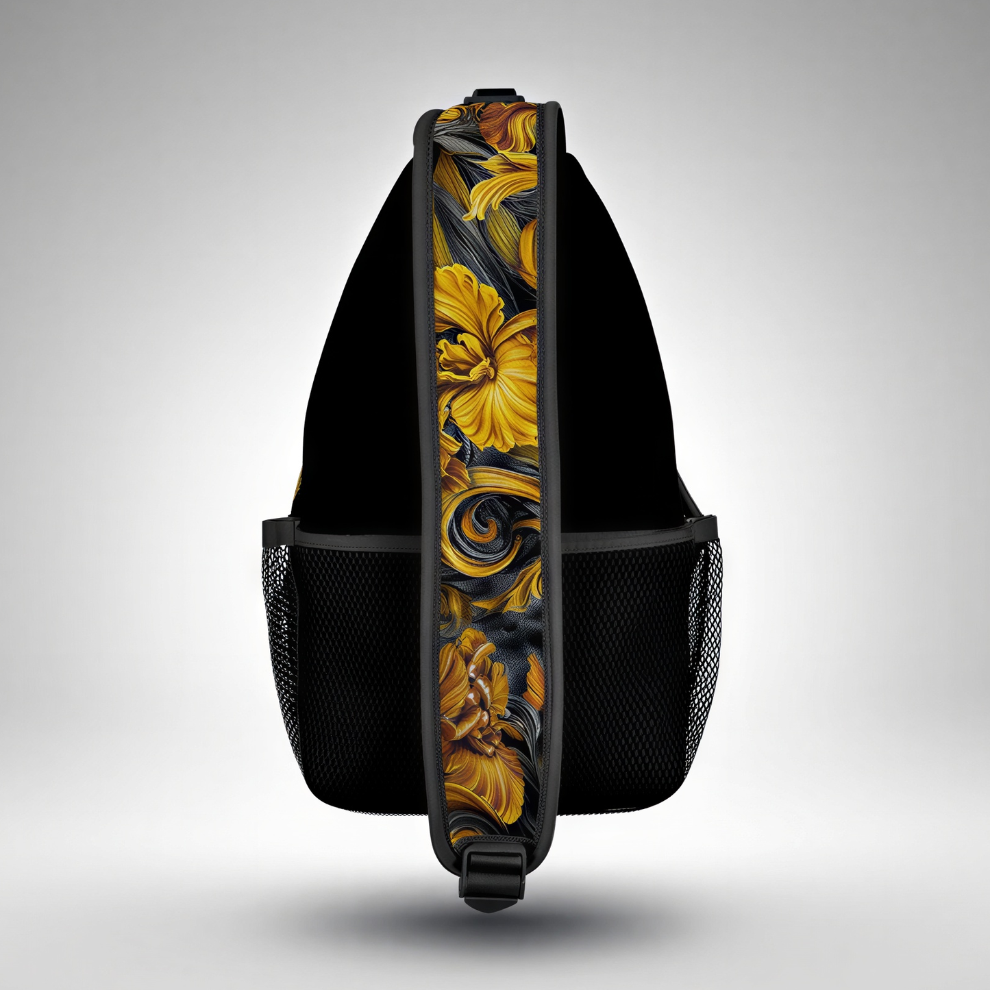 Golden Iris Luxury Pattern Sling Bag - Stylish Unisex Cross-body for Everyday & Travel