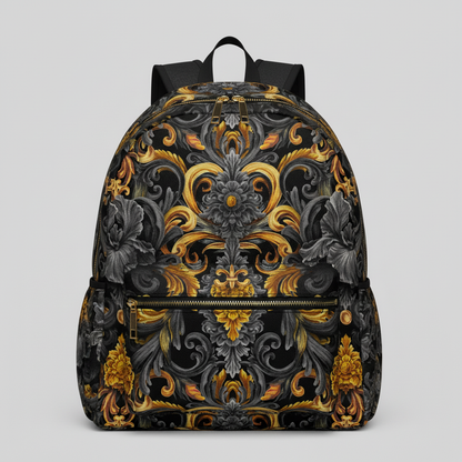 Golden Iris Damask — Luxury Seamless Pattern for Wallpaper, Textile & Apparel | Hand-painted Premium Design