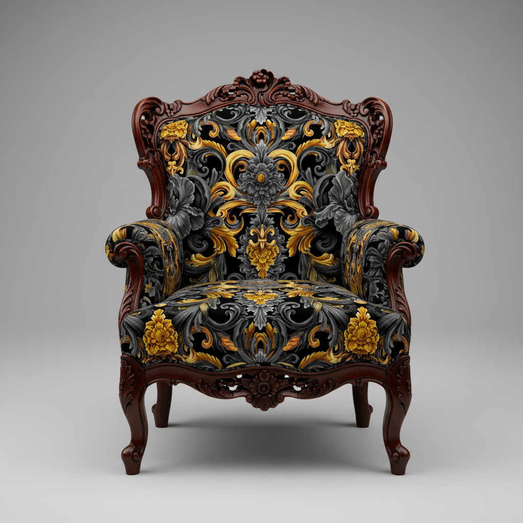 Golden Iris Damask — Luxury Seamless Pattern for Wallpaper, Textile & Apparel | Hand-painted Premium Design