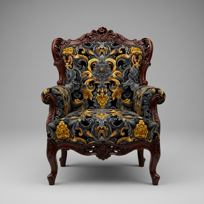 Golden Iris Damask — Luxury Seamless Pattern for Wallpaper, Textile & Apparel | Hand-painted Premium Design