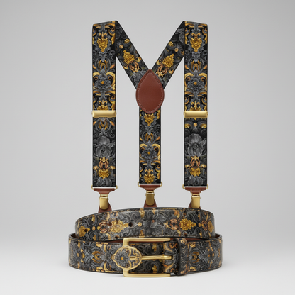 Golden Iris Damask — Luxury Seamless Pattern for Wallpaper, Textile & Apparel | Hand-painted Premium Design