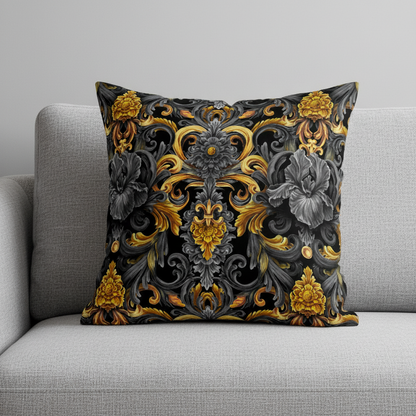 Golden Iris Damask — Luxury Seamless Pattern for Wallpaper, Textile & Apparel | Hand-painted Premium Design