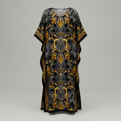 Golden Iris Damask — Luxury Seamless Pattern for Wallpaper, Textile & Apparel | Hand-painted Premium Design