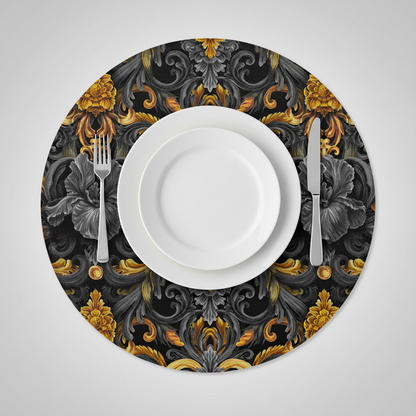 Golden Iris Damask — Luxury Seamless Pattern for Wallpaper, Textile & Apparel | Hand-painted Premium Design