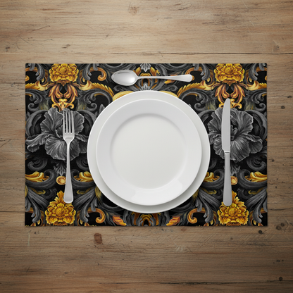 Golden Iris Damask — Luxury Seamless Pattern for Wallpaper, Textile & Apparel | Hand-painted Premium Design