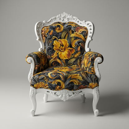 Golden Iris — Luxury Seamless Pattern for Wallpaper, Textile & Apparel | Hand-painted Premium Design