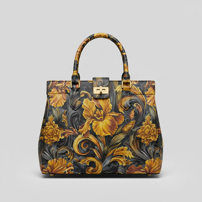 Golden Iris — Luxury Seamless Pattern for Wallpaper, Textile & Apparel | Hand-painted Premium Design