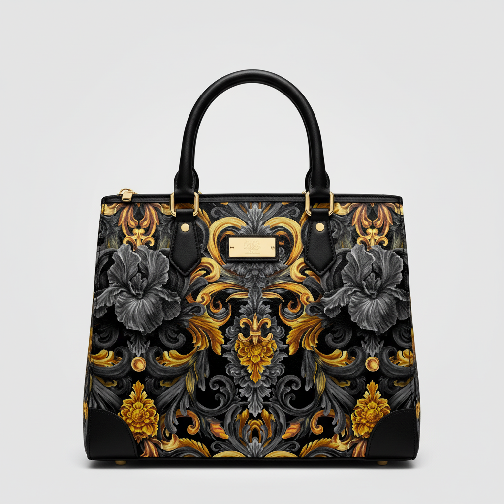 Golden Iris Damask — Luxury Seamless Pattern for Wallpaper, Textile & Apparel | Hand-painted Premium Design