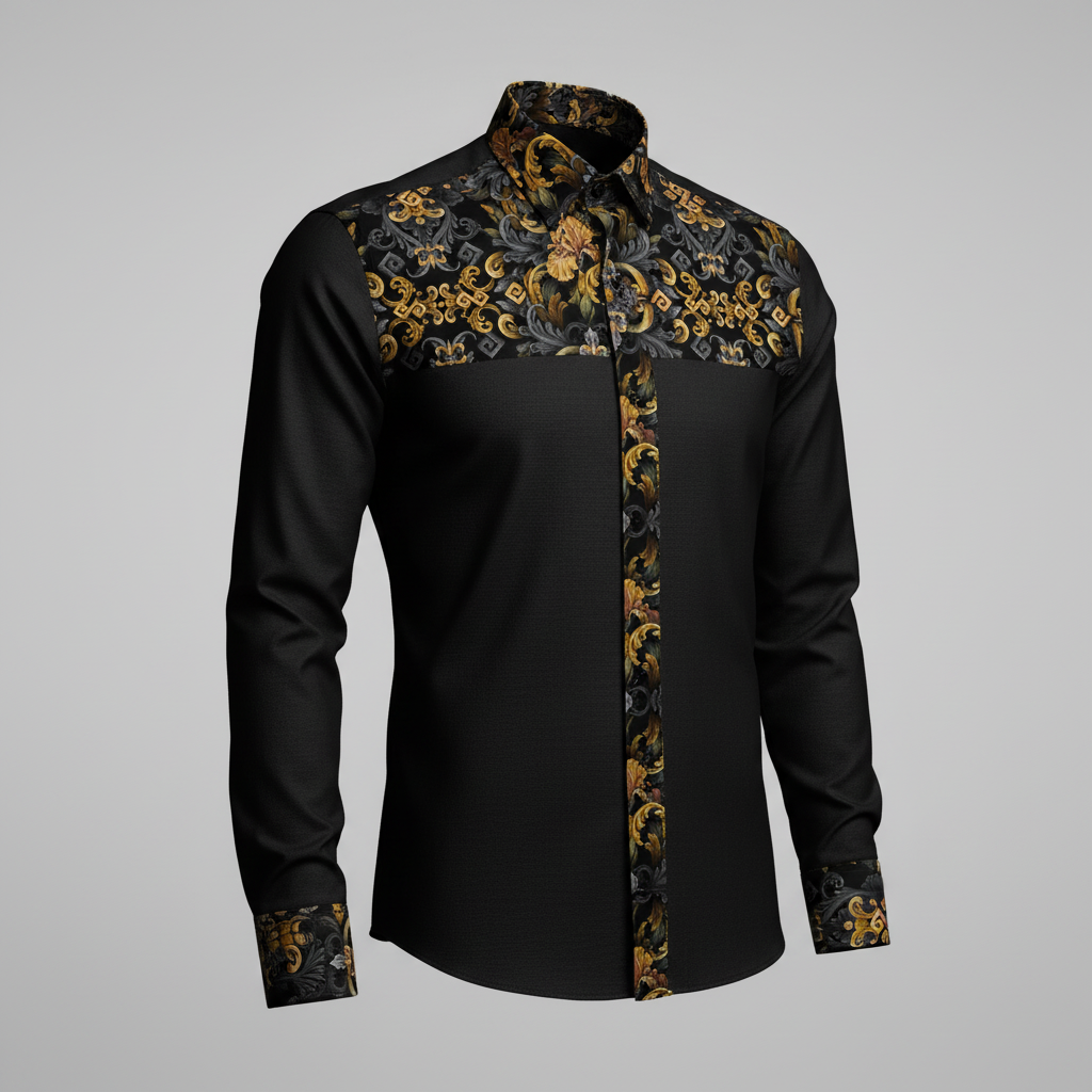 Golden Iris Elegy — Luxury Seamless Pattern for Wallpaper, Textile & Apparel | Hand-painted Premium Design