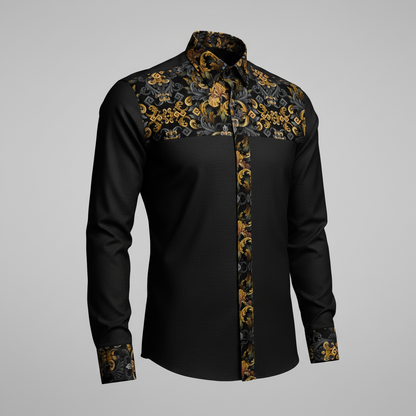 Golden Iris Elegy — Luxury Seamless Pattern for Wallpaper, Textile & Apparel | Hand-painted Premium Design