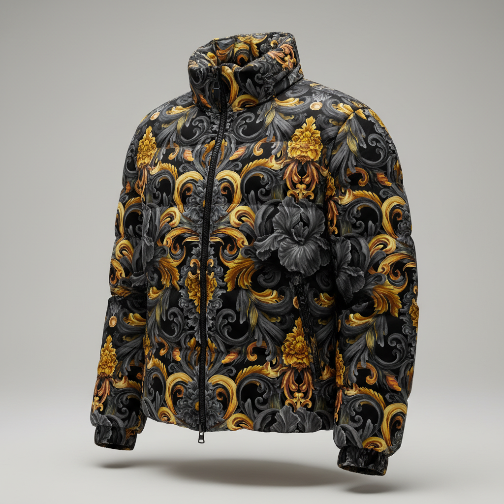 Golden Iris Damask — Luxury Seamless Pattern for Wallpaper, Textile & Apparel | Hand-painted Premium Design