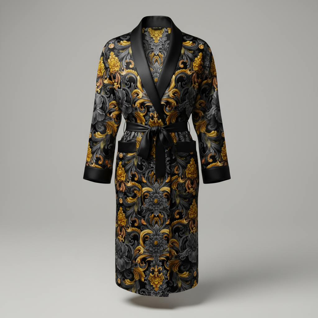 Golden Iris Damask — Luxury Seamless Pattern for Wallpaper, Textile & Apparel | Hand-painted Premium Design