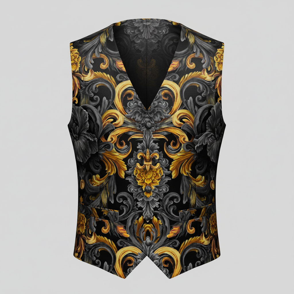 Golden Iris Damask — Luxury Seamless Pattern for Wallpaper, Textile & Apparel | Hand-painted Premium Design