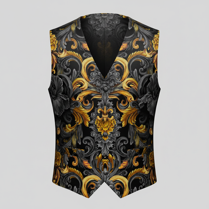 Golden Iris Damask — Luxury Seamless Pattern for Wallpaper, Textile & Apparel | Hand-painted Premium Design