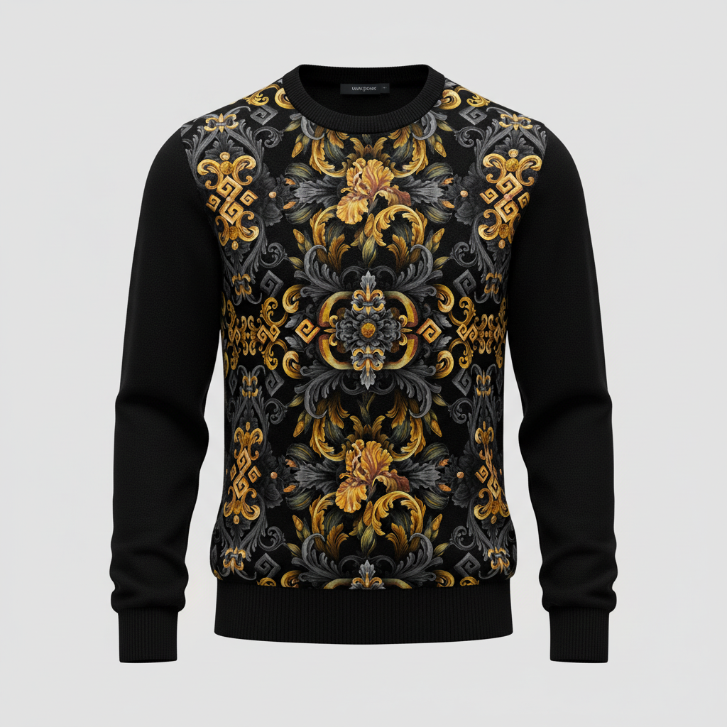 Golden Iris Elegy — Luxury Seamless Pattern for Wallpaper, Textile & Apparel | Hand-painted Premium Design