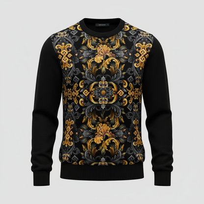 Golden Iris Elegy — Luxury Seamless Pattern for Wallpaper, Textile & Apparel | Hand-painted Premium Design