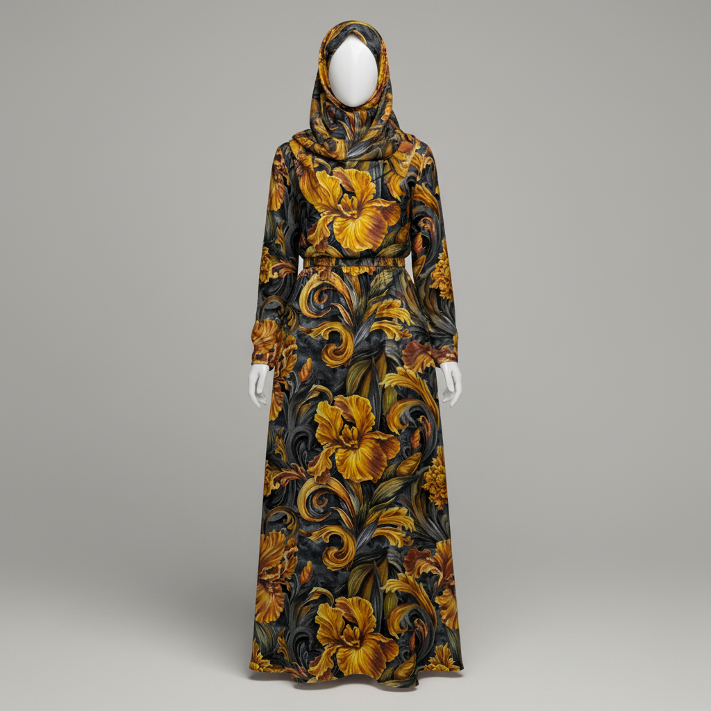 Golden Iris — Luxury Seamless Pattern for Wallpaper, Textile & Apparel | Hand-painted Premium Design