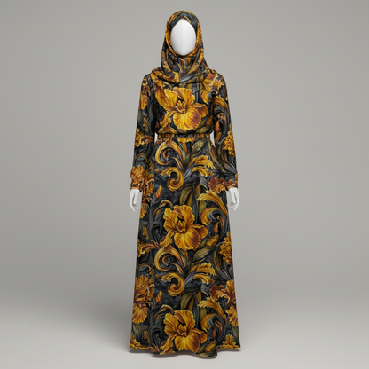 Golden Iris — Luxury Seamless Pattern for Wallpaper, Textile & Apparel | Hand-painted Premium Design