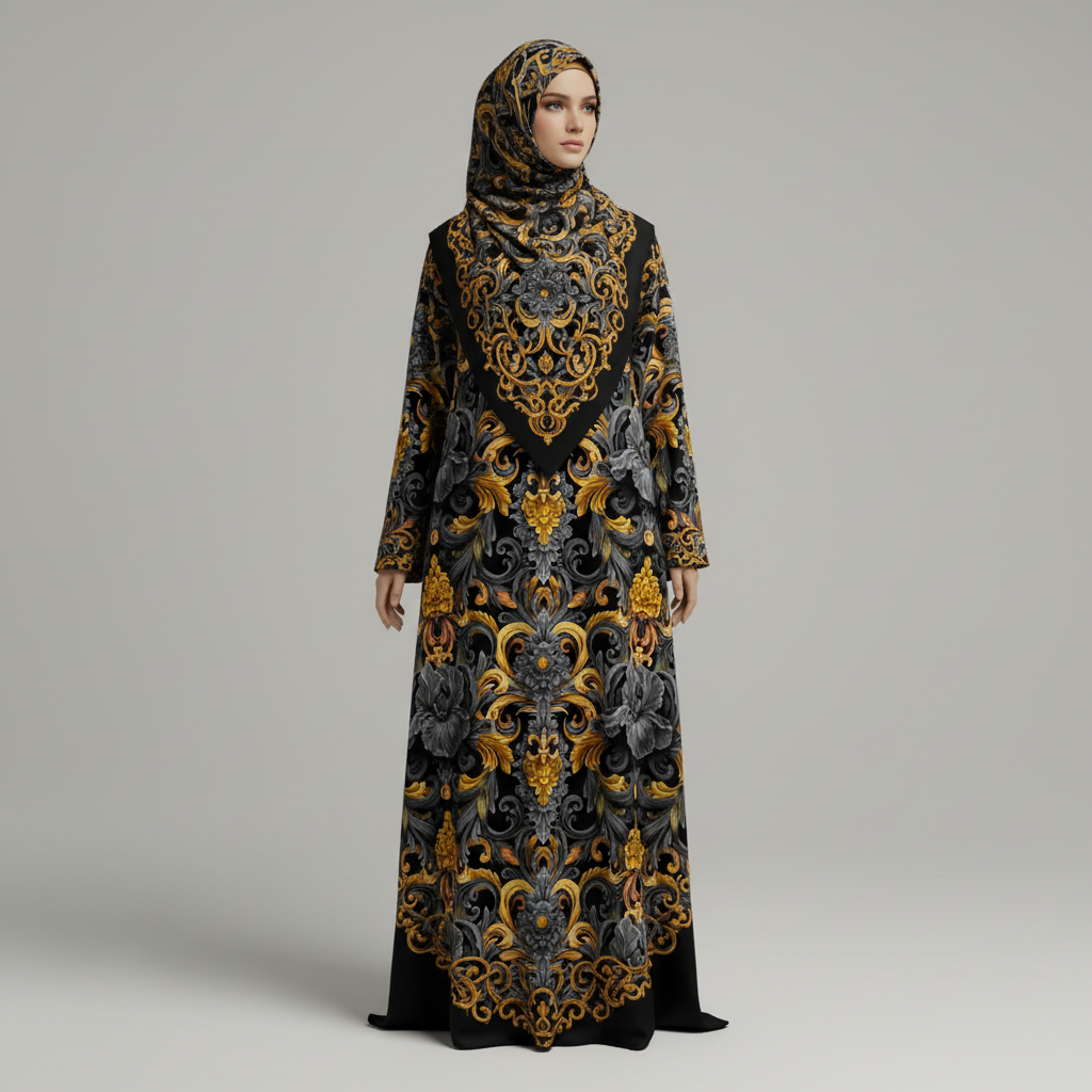 Golden Iris Damask — Luxury Seamless Pattern for Wallpaper, Textile & Apparel | Hand-painted Premium Design