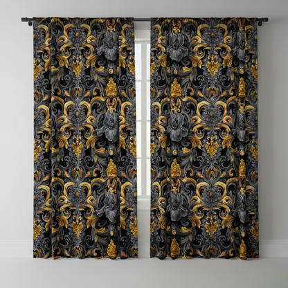 Golden Iris Damask — Luxury Seamless Pattern for Wallpaper, Textile & Apparel | Hand-painted Premium Design