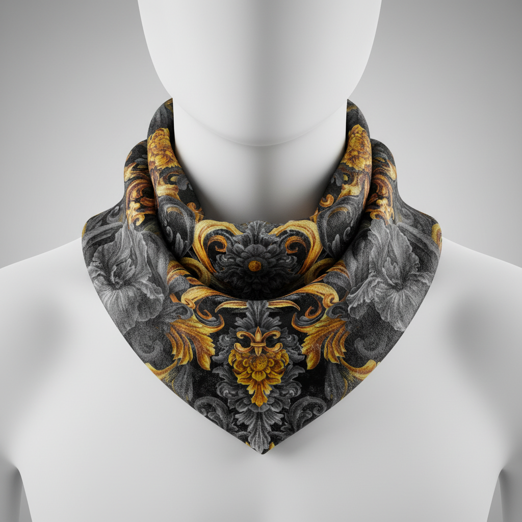 Golden Iris Damask — Luxury Seamless Pattern for Wallpaper, Textile & Apparel | Hand-painted Premium Design