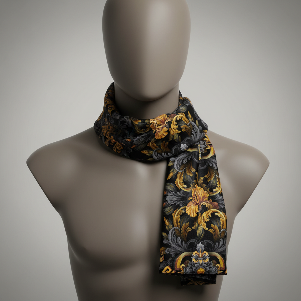 Golden Iris Elegy — Luxury Seamless Pattern for Wallpaper, Textile & Apparel | Hand-painted Premium Design