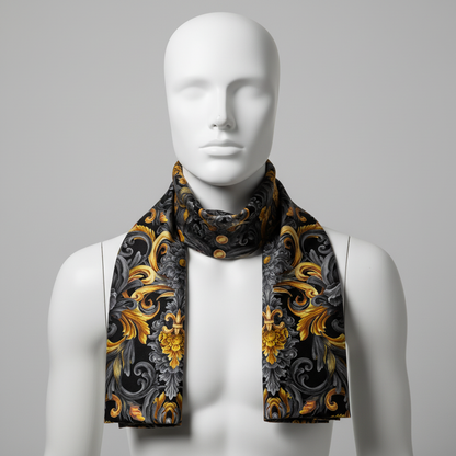 Golden Iris Damask — Luxury Seamless Pattern for Wallpaper, Textile & Apparel | Hand-painted Premium Design