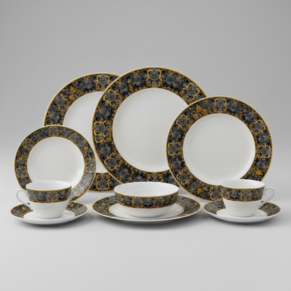 Golden Iris Damask — Luxury Seamless Pattern for Wallpaper, Textile & Apparel | Hand-painted Premium Design