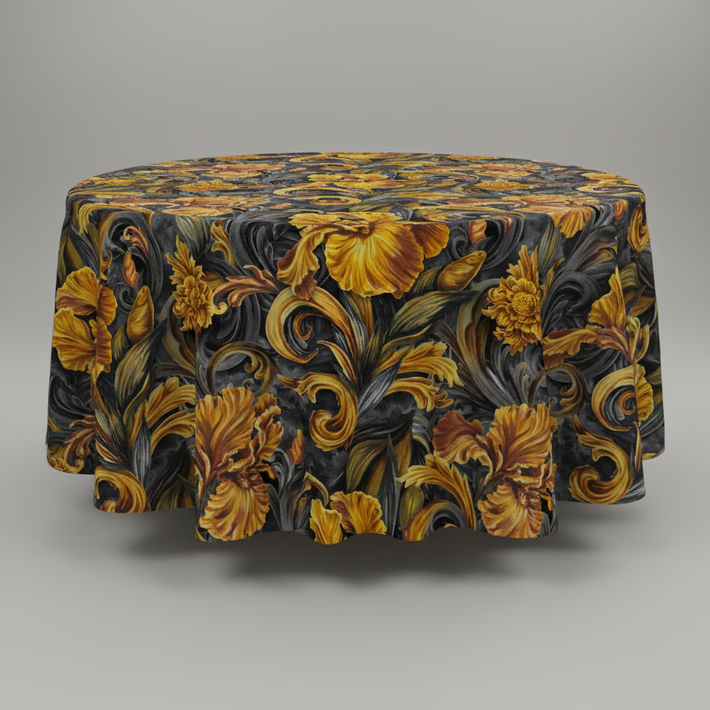 Golden Iris — Luxury Seamless Pattern for Wallpaper, Textile & Apparel | Hand-painted Premium Design