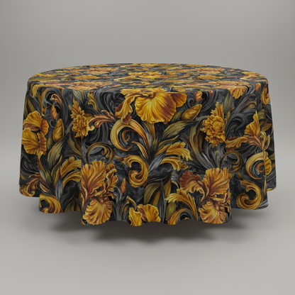 Golden Iris — Luxury Seamless Pattern for Wallpaper, Textile & Apparel | Hand-painted Premium Design