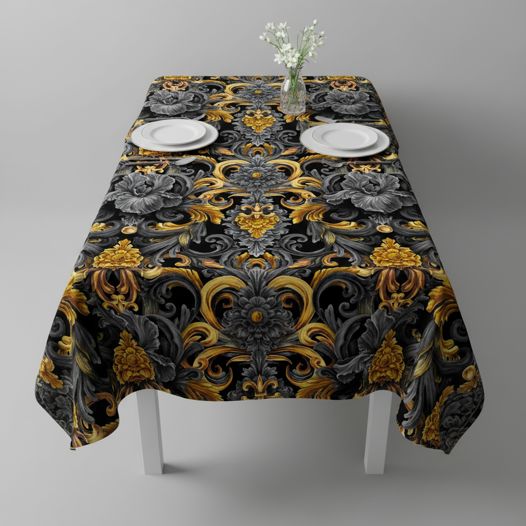 Golden Iris Damask — Luxury Seamless Pattern for Wallpaper, Textile & Apparel | Hand-painted Premium Design