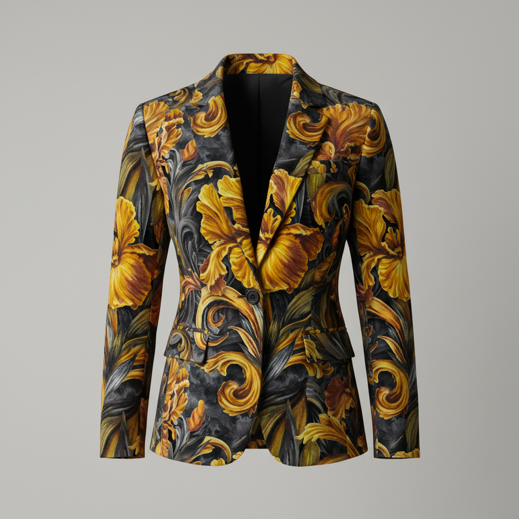 Golden Iris — Luxury Seamless Pattern for Wallpaper, Textile & Apparel | Hand-painted Premium Design