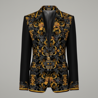 Golden Iris Elegy — Luxury Seamless Pattern for Wallpaper, Textile & Apparel | Hand-painted Premium Design