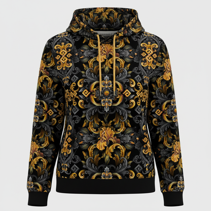 Golden Iris Elegy — Luxury Seamless Pattern for Wallpaper, Textile & Apparel | Hand-painted Premium Design