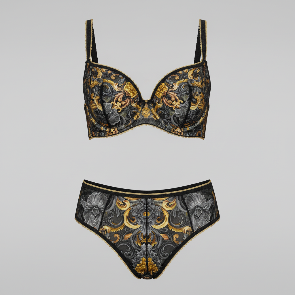 Golden Iris Damask — Luxury Seamless Pattern for Wallpaper, Textile & Apparel | Hand-painted Premium Design