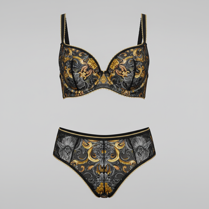 Golden Iris Damask — Luxury Seamless Pattern for Wallpaper, Textile & Apparel | Hand-painted Premium Design