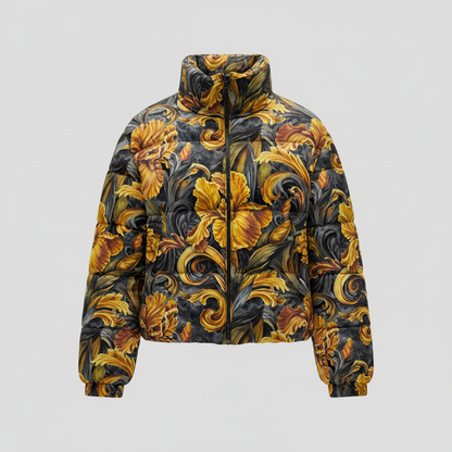 Golden Iris — Luxury Seamless Pattern for Wallpaper, Textile & Apparel | Hand-painted Premium Design