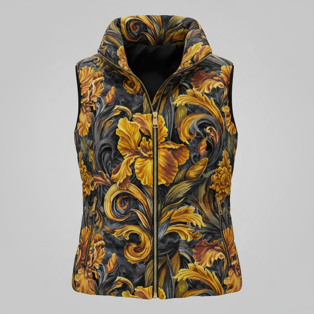 Golden Iris — Luxury Seamless Pattern for Wallpaper, Textile & Apparel | Hand-painted Premium Design