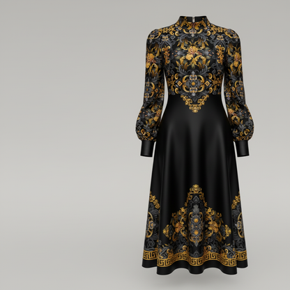 Golden Iris Elegy — Luxury Seamless Pattern for Wallpaper, Textile & Apparel | Hand-painted Premium Design