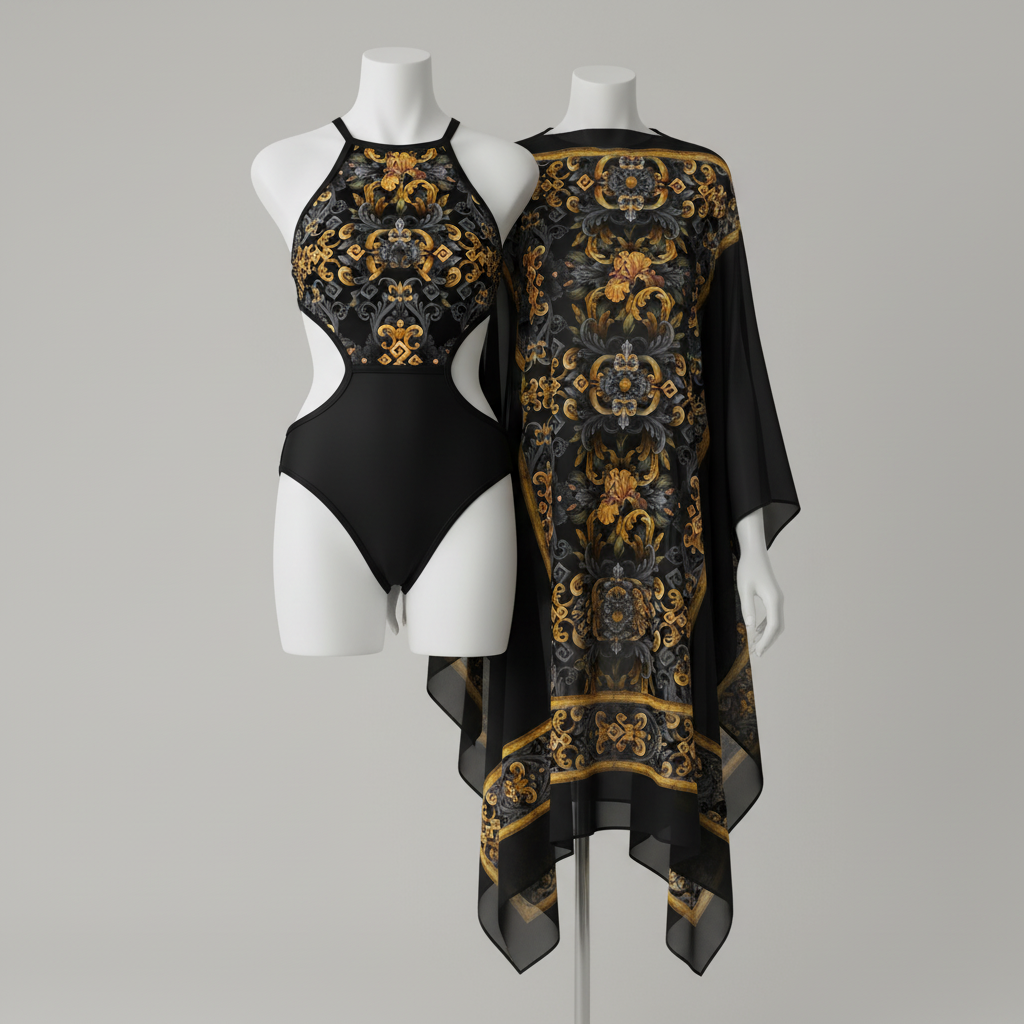 Golden Iris Elegy — Luxury Seamless Pattern for Wallpaper, Textile & Apparel | Hand-painted Premium Design