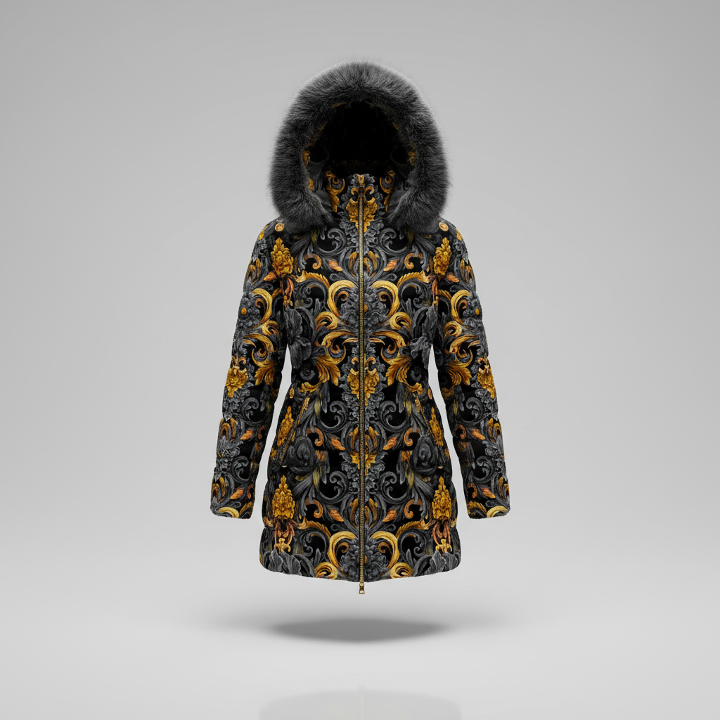 Golden Iris Damask — Luxury Seamless Pattern for Wallpaper, Textile & Apparel | Hand-painted Premium Design